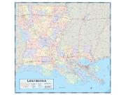 Louisiana Counties <br /> Wall Map Map
