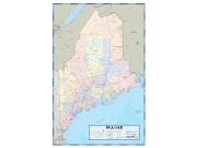 Maine Counties <br /> Wall Map Map