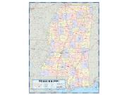 Mississippi Counties <br /> Wall Map Map