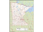Minnesota <br /> Wall Map <br />with Counties Map