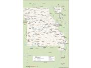 Missouri <br /> Wall Map <br />with Counties Map