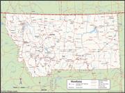 Montana <br /> Wall Map <br />with Counties Map