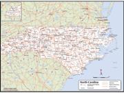 North Carolina <br /> Wall Map <br />with Counties Map
