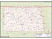 North Dakota <br /> Wall Map <br />with Counties Map