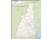 New Hampshire <br /> Wall Map <br />with Counties Map
