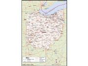 Ohio <br /> Wall Map <br />with Counties Map