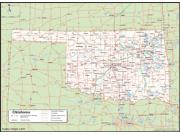 Oklahoma <br /> Wall Map <br />with Counties Map