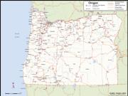 Oregon <br /> Wall Map <br />with Counties Map