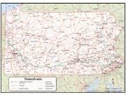 Pennsylvania <br /> Wall Map <br />with Counties Map