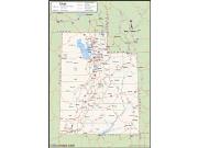 Utah <br /> Wall Map <br />with Counties Map
