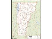 Vermont <br /> Wall Map <br />with Counties Map