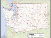 Washington <br /> Wall Map <br />with Counties Map