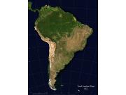 South American Winter <br /> Physical <br /> Wall Map Map