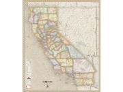 California <br />Antique <br /> Wall Map Map