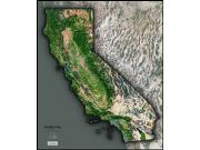 California <br /> Satellite <br /> Wall Map Map