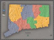 Connecticut <br /> Contemporary <br /> Wall Map Map