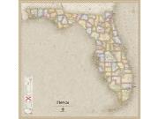 Florida <br />Antique <br /> Wall Map Map