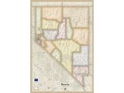 Nevada <br />Antique <br /> Wall Map Map