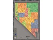 Nevada <br /> Contemporary <br /> Wall Map Map