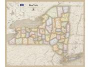 New York <br />Antique <br /> Wall Map Map