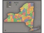 New York <br /> Contemporary <br /> Wall Map Map