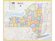 New York <br /> Political <br /> Wall Map Map