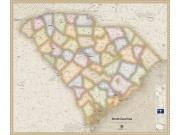 South Carolina <br />Antique <br /> Wall Map Map
