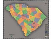 South Carolina <br /> Contemporary <br /> Wall Map Map