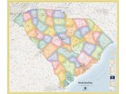 South Carolina <br /> Political <br /> Wall Map Map