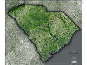 South Carolina <br /> Satellite <br /> Wall Map Map