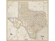 Texas <br />Antique <br /> Wall Map Map