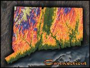 Connecticut Topo <br /> Wall Map Map