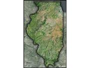 Illinois <br /> Satellite <br /> Wall Map Map