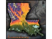 Louisiana Topo <br /> Wall Map Map