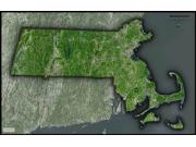 Massachusetts <br /> Satellite <br /> Wall Map Map