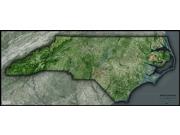 North Carolina <br /> Satellite <br /> Wall Map Map