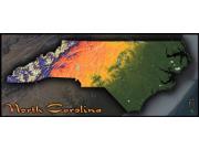 North Carolina Topo <br /> Wall Map Map