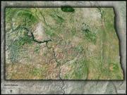 North Dakota  <br /> Satellite <br /> Wall Map Map