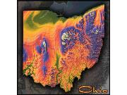 Ohio Topo <br /> Wall Map Map