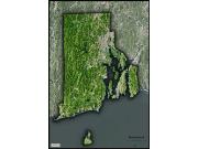 Rhode Island <br /> Satellite <br /> Wall Map Map