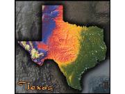 Texas Topo <br /> Wall Map Map