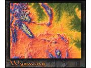 Wyoming Topo <br /> Wall Map Map
