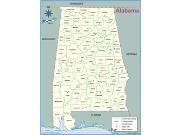 Alabama <br />County Outline <br /> Wall Map Map