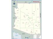 Arizona <br />County Outline <br /> Wall Map Map