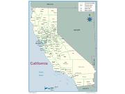 California <br />County Outline <br /> Wall Map Map