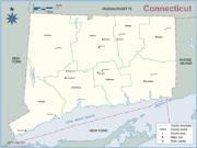 Connecticut <br />County Outline <br /> Wall Map Map
