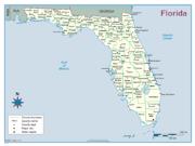 Florida <br />County Outline <br /> Wall Map Map