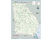 Georgia <br />County Outline <br /> Wall Map Map