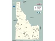 Idaho <br />County Outline <br /> Wall Map Map