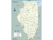 Illinois <br />County Outline <br /> Wall Map Map